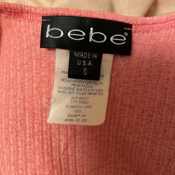 Peach Rhinestone Top Vtg 90s bebe - Picture 4 of 4